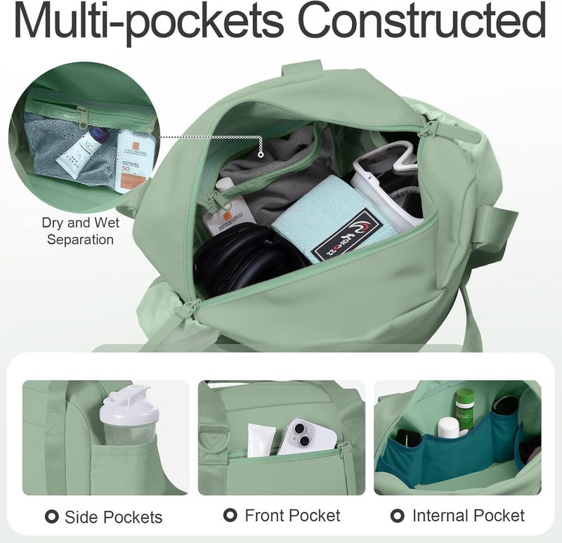 cysiyu Mini Gym Bag for Women Girls Small Gym Tote Bag with Wet Compartment Waterproof Travel Duffle Bag Cute Workout Sport Bag - Image 5